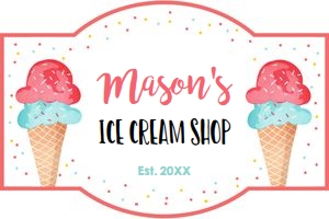 Birthday Sign Ice Cream Shop Blue design preview