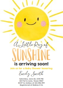Baby Shower Invitation Sunshine Neutral design preview