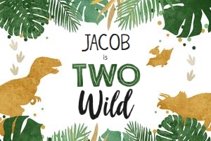 Backdrop Banner Gold Dinosaur Two Wild Boy design preview