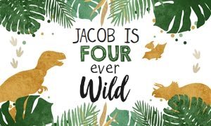Backdrop Banner Gold Dinosaur Four Ever Wild Boy design preview