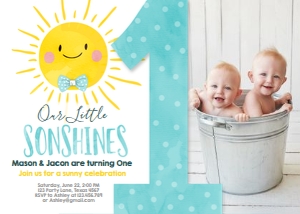 Birthday Invitation Sonshines One Boy design preview