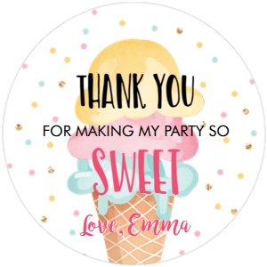 Favor Tag Ice Cream White Yellow Pink Mint design preview