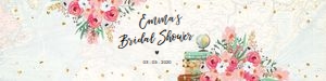 Water Bottle Label Floral Travel Bridal Shower Pink Map design preview