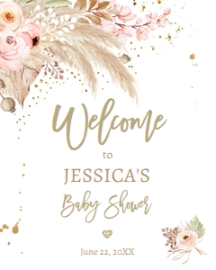 Welcome Baby Shower Pampas Grass design preview