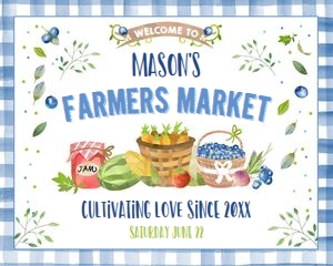 Welcome Sign Farmers Market Blueberry design preview