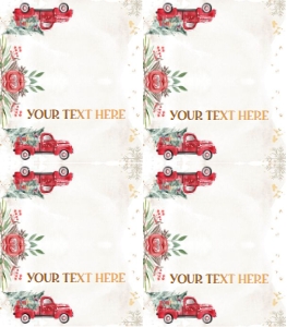 Food Label Winter Truck Red design preview