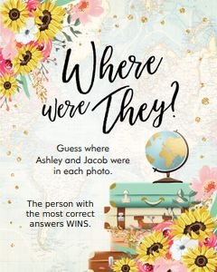Where were they Bridal Shower Game Sunflowers Pink design preview