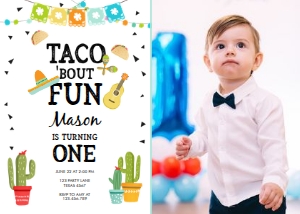 Birthday Invitation Taco Bout Fun Boy - Photo design preview