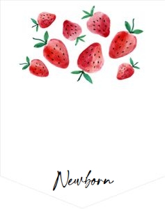 Birthday Monthly Photo Banner Strawberry Watercolor Red design preview