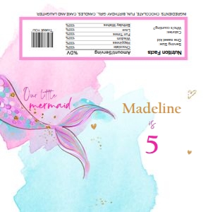 Candy Bar Wrapper Mermaid Tail Watercolor design preview