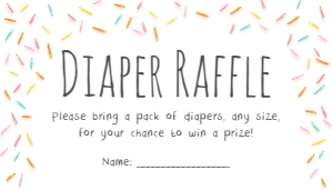 Diaper Raffle Ticket Baby Sprinkle White design preview