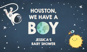 Backdrop Banner Outer Space Houston We Have a Boy design preview