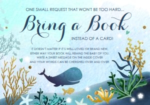 Bring a Book Card Whale Blue design preview