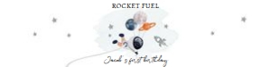 Water Bottle Labels Space Planets Balloons Orange Rocket Fuel White Boy design preview