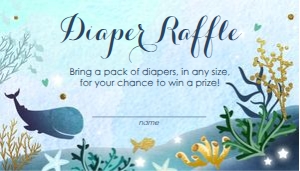 Diaper Raffle Ticket Whale Blue design preview