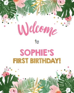 Welcome Sign Safari Tropical Girl design preview