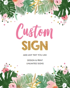 Editable Custom Sign Safari Tropical Girl design preview
