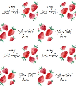 Food Labels Strawberry Watercolor Red design preview