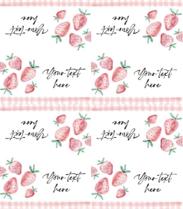 Food Labels Strawberry Watercolor Gingham design preview