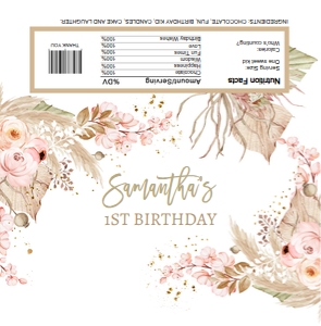 Candy Bar Wrapper Pampass Grass Birthday design preview