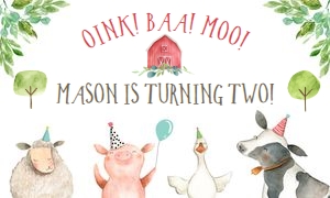 Backdrop Banner Farm Animals Boy Two design preview