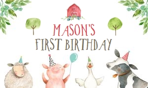 Backdrop Banner Farm Animals Boy design preview