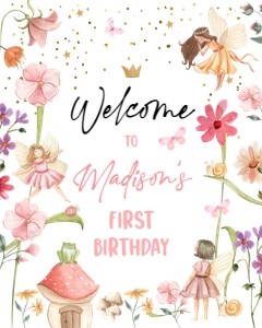 Welcome Sign Fairy Forest Birthday design preview