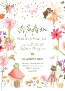 Invitation Birthday Fairy Forest One design preview