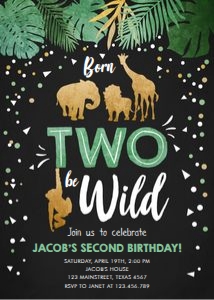 Birthday Invitation Born to be Wild Boy Chalk design preview