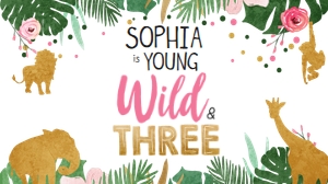 Gift Box Label Safari Animals Wild Three Girl 0016 design preview