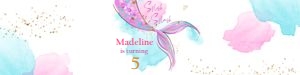 Water Bottle Labels Mermaid Watercolor Pink Teal 0403 design preview