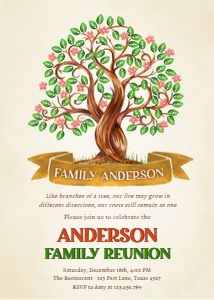 Family Reunion Invitation Tree design preview