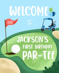 Welcome Sign Golf Red Blue 0405 design preview