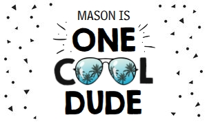 Backdrop Banner One Cool Dude White 0136 design preview