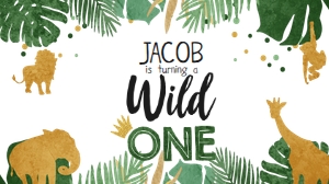 Gift Box Label Safari Animals Wild One Boy 0016 design preview