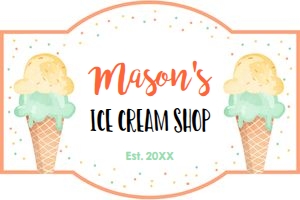 Birthday Sign Ice Cream Shop Green Yellow 0243 design preview