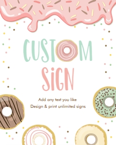 Editable Custom Sign Donut Pastel Pink 0320 design preview