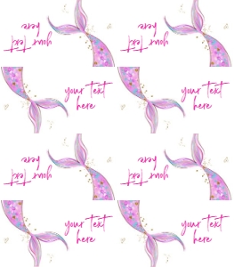 Food Label Mermaid Watercolor White 0403 design preview