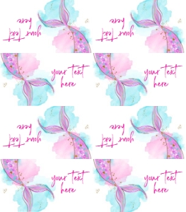 Food Label Mermaid Watercolor 0403 design preview