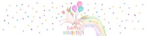 Water Bottle Label Unicorn Balloons Rainbow 0336 design preview