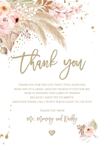 Thank You Card Pampas Grass 0395 design preview