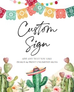 Editable Custom Sign Watercolor Cactus 0404 design preview