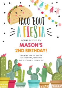 Birthday Invitation Taco Bout a Fiesta Boy 0254 design preview