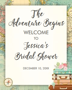 Welcome Sign Travel World Map Adventure Begins 0044 design preview
