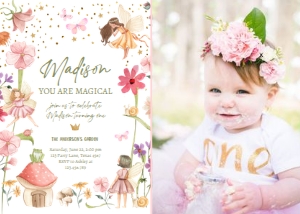 Invitation Birthday Fairy Forest One 406 - Photo design preview