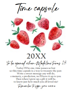 Time Capsule Strawberry Watercolor Red 0399 design preview