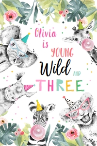 Capri Sun Label Party Animals Safari Wild and Three Girl 0322 design preview