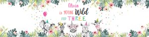 Water Bottle Labels Party Animals Safari Girl Young Wild and Three 0322 design preview