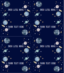 Food Labels Space Planets Boy Dark 0357 design preview