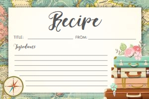 Recipe Card Travel Adventure 0044 design preview